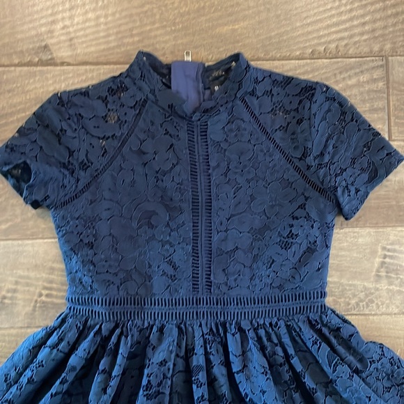 BARDOT JUNIOR ! Girls Mila Mini Lace Dress In Navy (8) - Picture 5 of 8